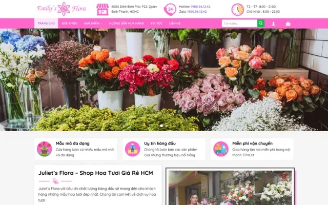 Mẫu web shop bán hoa tươi 4