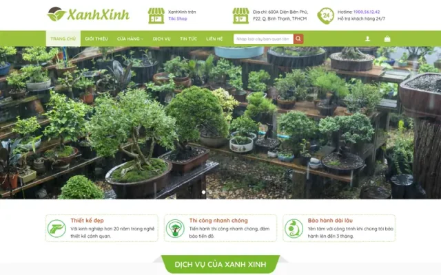 Mẫu web bán chậu cây, cây cảnh, cây xanh 4
