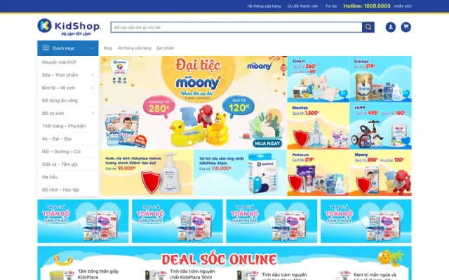 Mẫu web shop mẹ và bé 5 – kidsshop