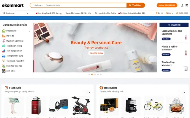 Mẫu web thương mại điện tử cao cấp 7 – ekommart