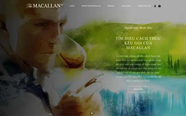 Mẫu web rượu ngoại cao cấp macallan