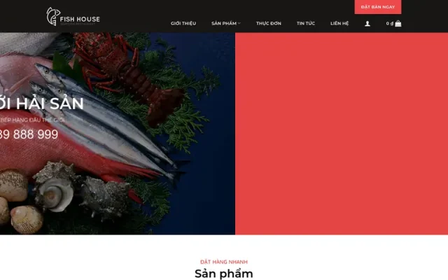 Mẫu web bán hải sản tươi sống cao cấp