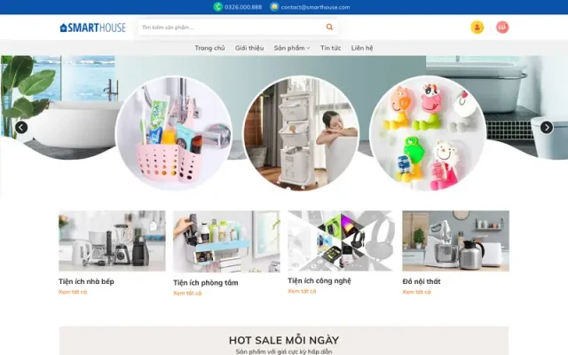 Mẫu web bán sản phẩm tiện ích gia dụng