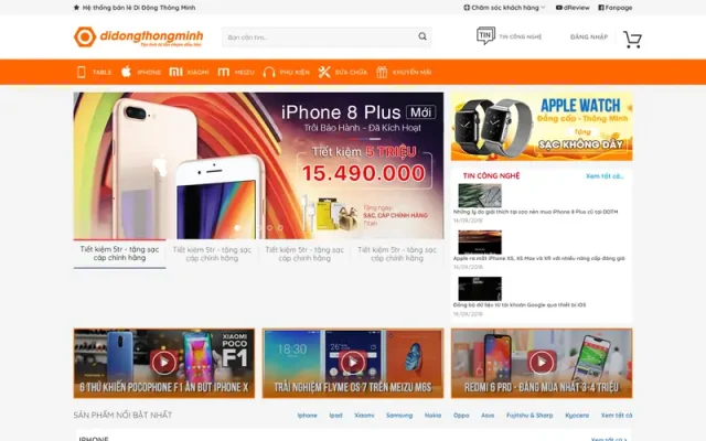 Mẫu web bán điện thoại di động 2