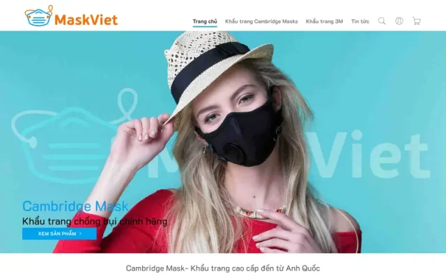 Mẫu web bán khẩu trang 1