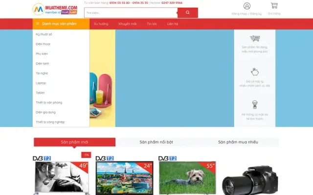 Mẫu web thương mại điện tử dxt store 2