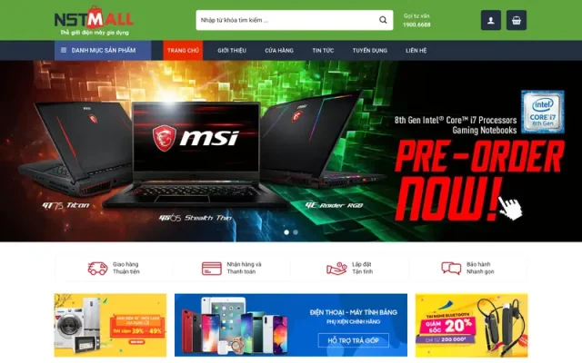 Mẫu web điện máy, công nghệ, máy tính 5