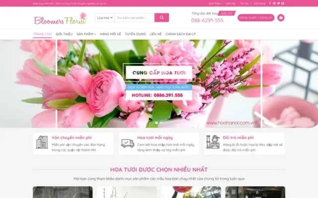 Mẫu web shop hoa tươi 3