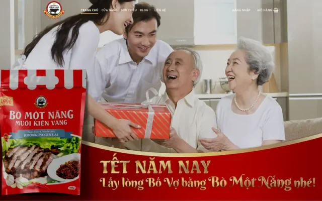 Mẫu web bán đặc sản bò một nắng