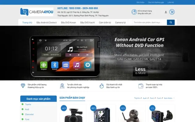 Mẫu web bán camera 3, điện máy, công nghệ