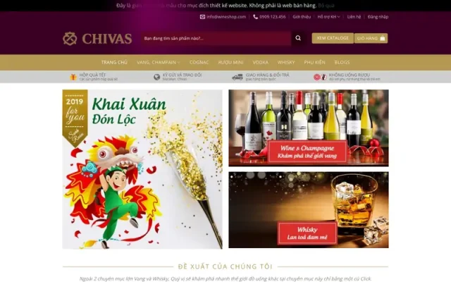 Mẫu web rượu ngoại rượu vang – shopruou