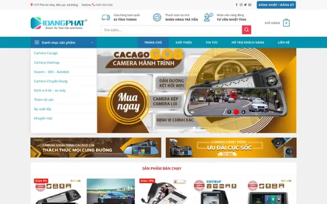 Mẫu web bán camera hành trình – thiết bị kỹ thuật số