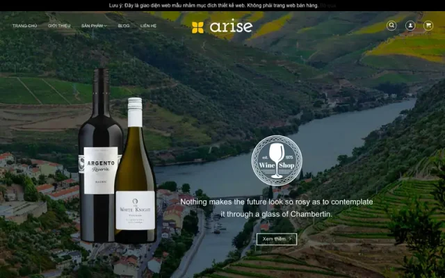 Mẫu web arise – bán rượu vang rượu ngoại