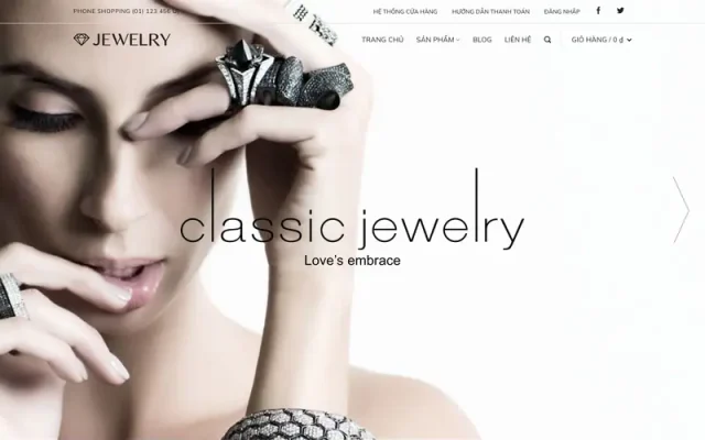 Mẫu web jewelry – bán trang sức, nữ trang