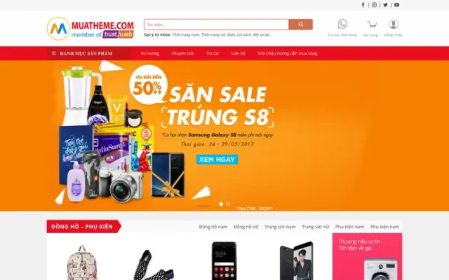 Mẫu web thương mại điện tử – dxt store