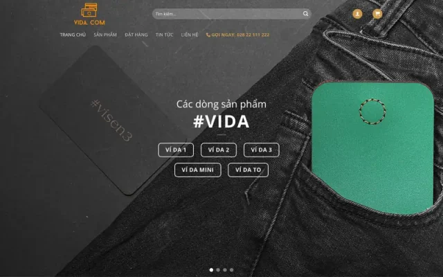 Mẫu web bán ví da thời trang tuyệt vời