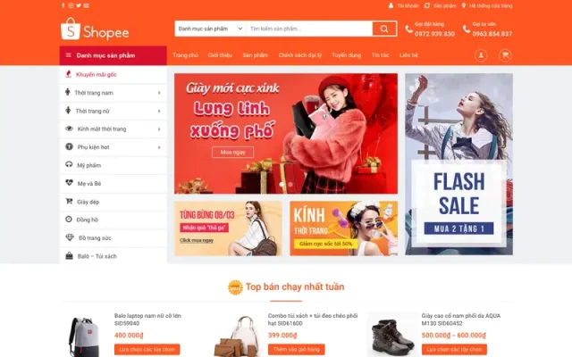 Mẫu web thương mại điện tử