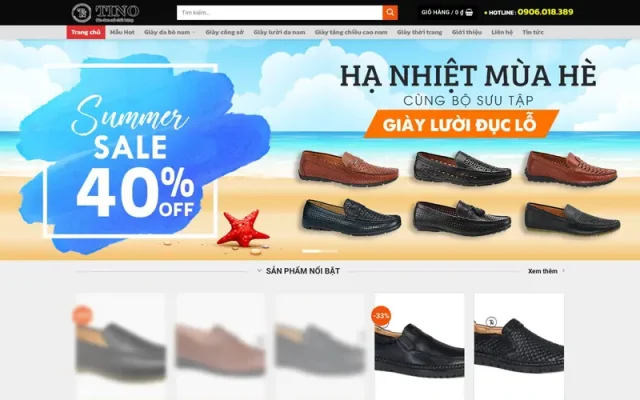 Mẫu web bán giày nam , sang trọng, chuyên nghiệp