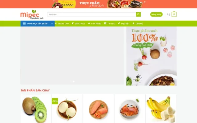 Mẫu web bán thực phẩm tuyệt vời