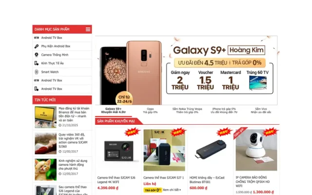 Mẫu web bán hàng online giống Tech360.vn
