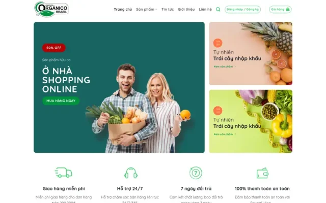 Mẫu web thực phẩm, rau củ trái cây 10