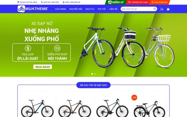 Mẫu web bán xe đạp tuyệt vời 2