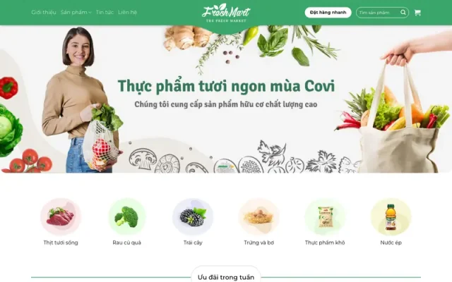 Mẫu web thực phẩm, rau củ trái cây 8