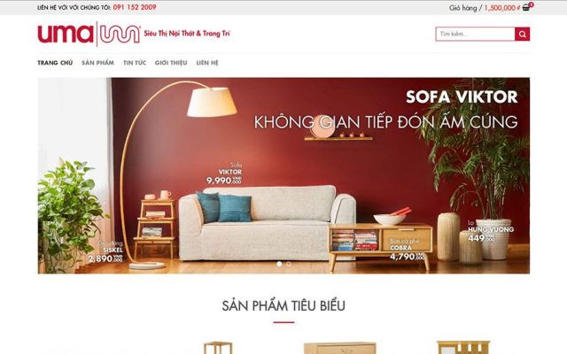 Mẫu web nội thất xinh
