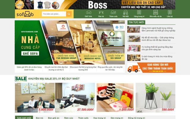 Mẫu web bán ghế sofa