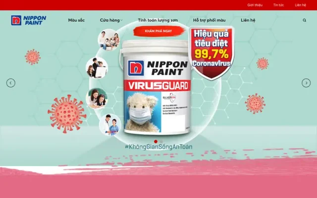 Mẫu web bán sơn – vật liệu xây dựng 4