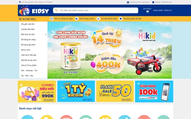 Mẫu web bán hàng mẹ và bé 8