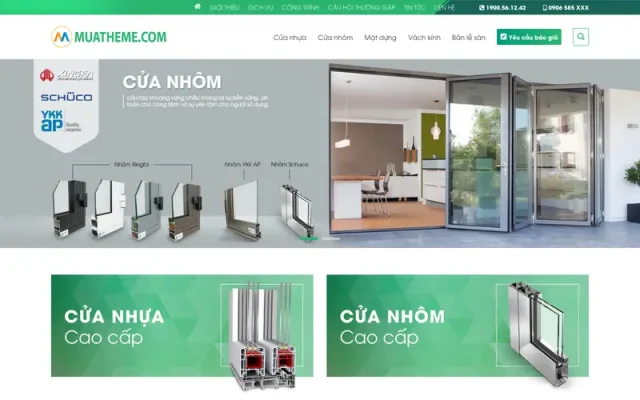 Mẫu web cửa nhôm kính phố việt