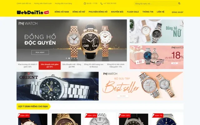 Mẫu web bán đồng hồ M230