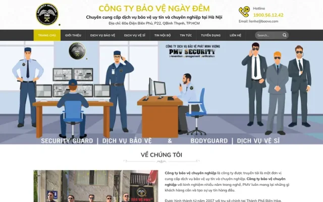 Mẫu web giới thiệu công ty bảo vệ 2
