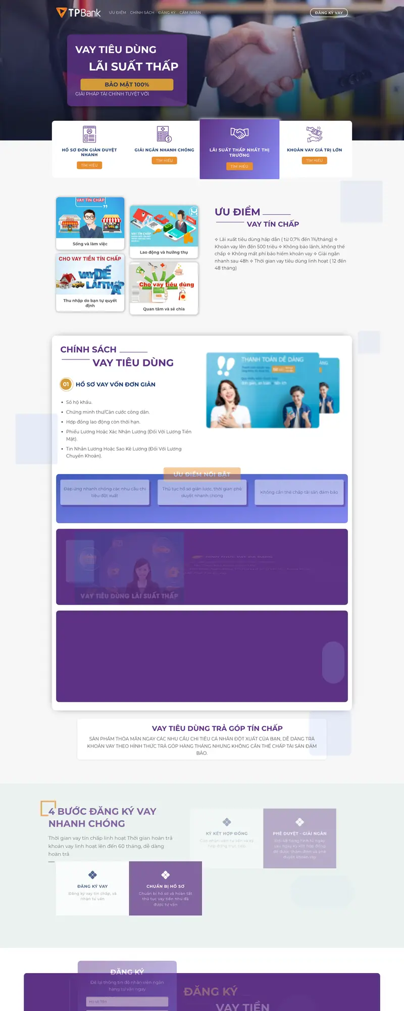 Mẫu web vay tiền online, vay tín chấp 4