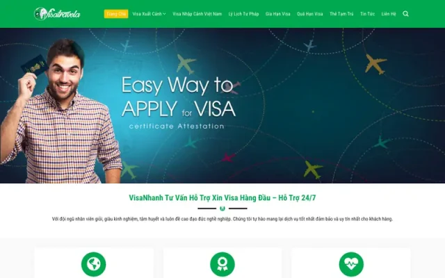 Mẫu web dịch vụ làm visa, hộ chiếu 2