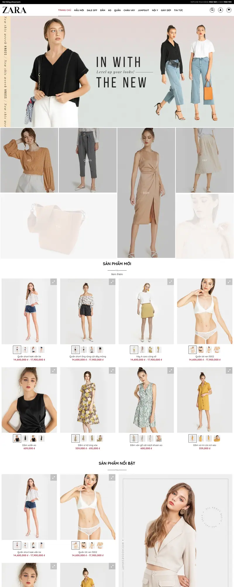 Mẫu web bán hàng thời trang cao cấp – màn hình 1