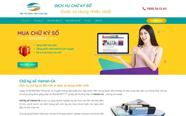 Mẫu web bán chữ ký số – 1