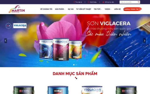 Mẫu web công ty bán sơn M226