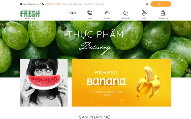 Mẫu web rau củ, thực phẩm, trái cây 7