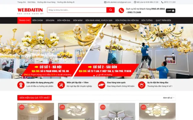 Mẫu web bán đèn trang trí M222