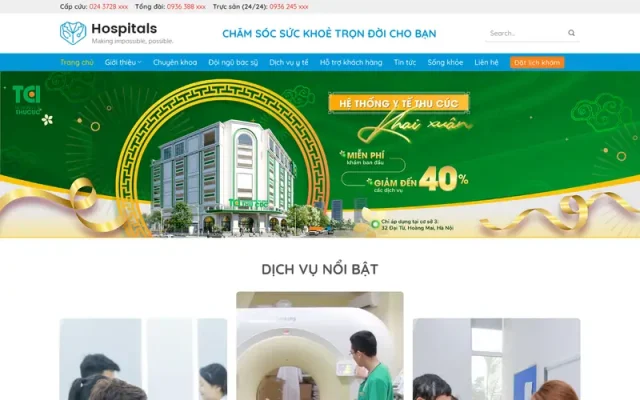Mẫu web bệnh viện, phòng khám 2