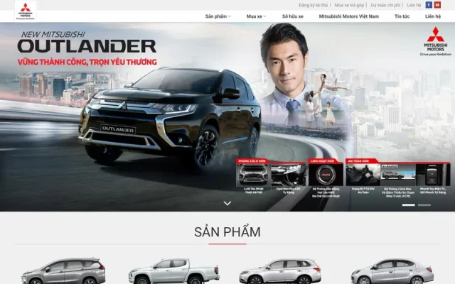 Mẫu web bán ô tô mitsubishi 2