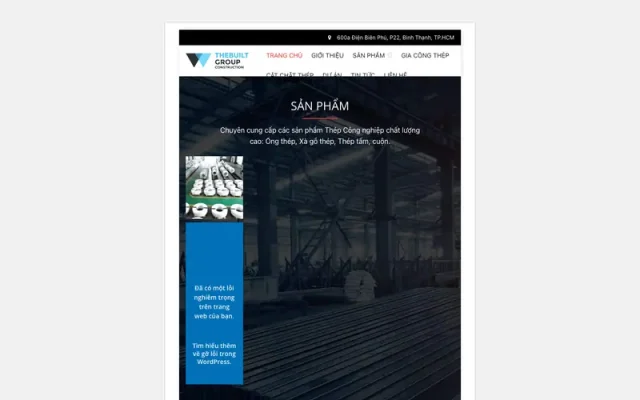 Mẫu web công ty sắt thép, vật liệu xây dựng