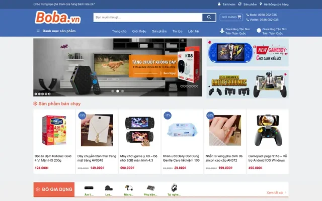 Mẫu web bán hàng bách hóa