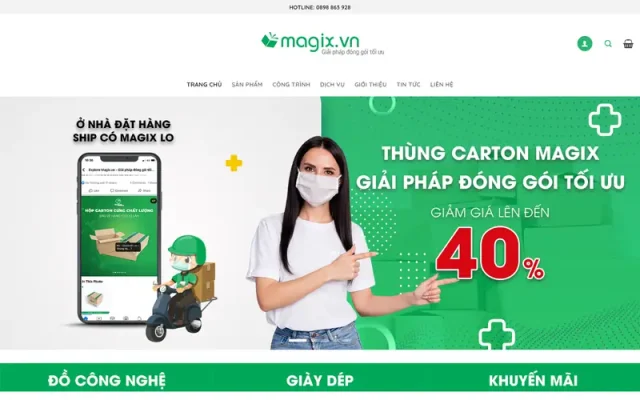 Mẫu web bán thùng hộp carton