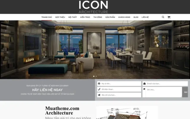 Mẫu web kiến trúc – nội thất 3 – icon architecture