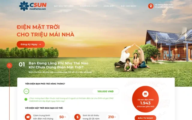 Mẫu web năng lượng mặt trời 3 -c sun energy