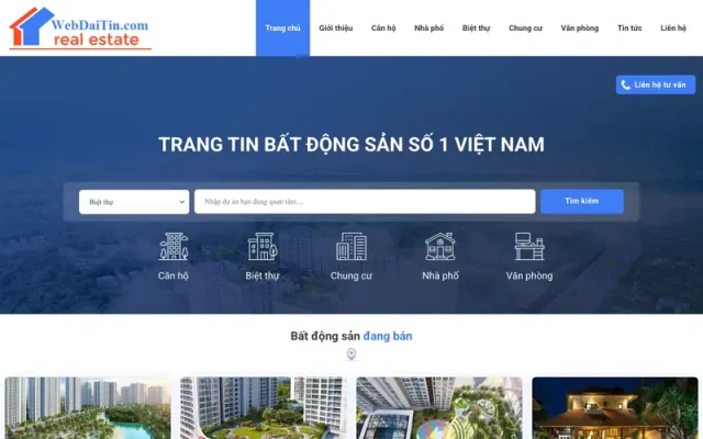Mẫu web bất động sản cao cấp 90