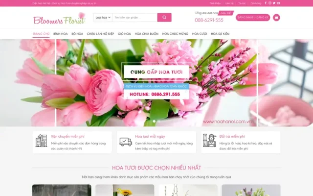 Mẫu web bán hàng shop hoa tươi M191